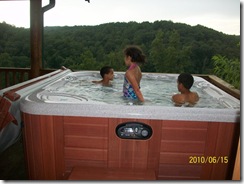 Kids in Hot tub