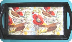 bird decoupaged tray