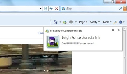 Messenger Companion แชร์ลิงก์กับเพื่อนในหน้าต่าง IE