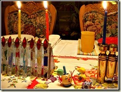 Hanukkah table_dreidels