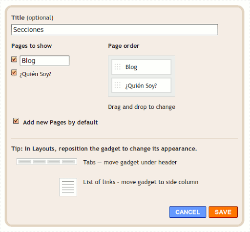 Blogger Pages