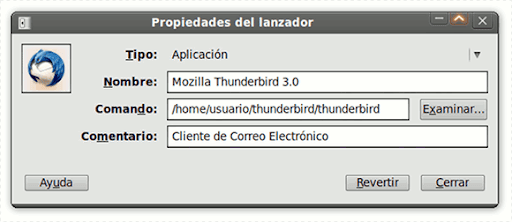 Thunderbird 3 Lanzador de Aplicaciones
