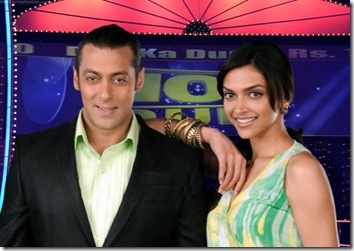 Deepika Padukone With Salman Khan on 10 Ka Dum On Saturday, August 1, 2009