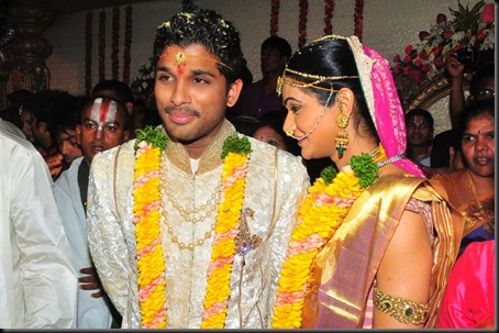 Allu Arjun Sneha Reddy wedding stills