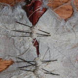 Butterfly series 09, Leather, Pins, Muslin, Thread