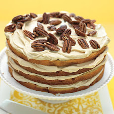Banana Layer Cake with Caramel Cream and Pecans