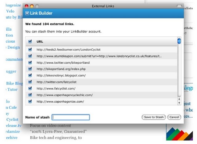 Save external links with Link Stashes