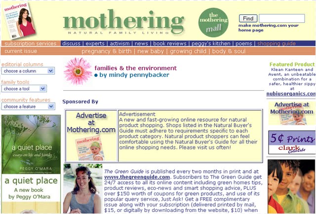 Mothering magazine website