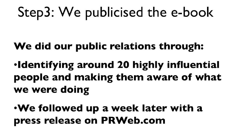 Step 3: We publicised the e-book