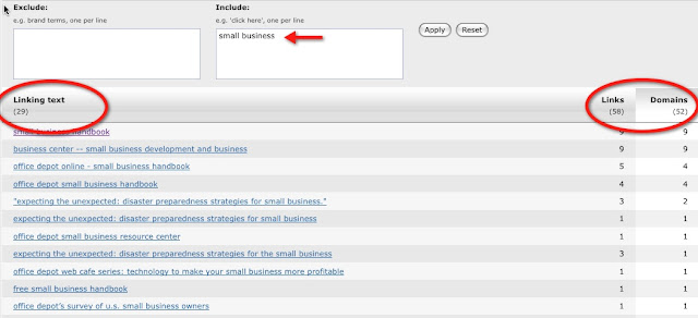 Linking text small business all