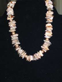 Shells from Quartzside Az. with pearl necklace