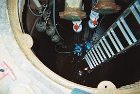 Looking down into the pump.