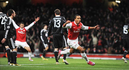 Walcott, Arsenal - Partizan Belgrade