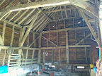 The inside with the view of two jowl posts and 1 tie beam or cross beam