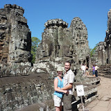 Lynette and I in front of the famous towers of the Bayon Temple.