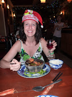Lynette enjoying her 2nd Christmas dinner. Spot the turkey. We didn't... :o)