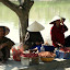 Sellers offering their wares on Thu Bon river, with minimum effort.