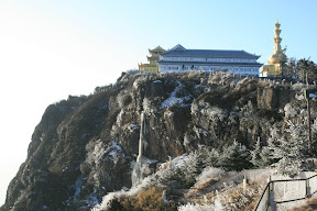 Looking back up at the temples liberally sprinkled across the Golden Summit.