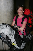 Lynette trooping along with about 30Kg of backpack!