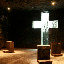Another station; where the physical cross is absent, it is actually carved out of the salt. The four blocks are for people to kneel at when praying.