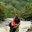 Just in front of the River Magdalena - I'm having a particularly bad hair day!