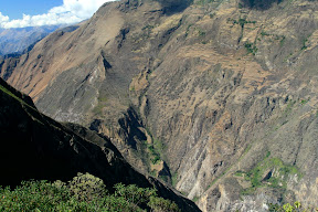The view back up the otherside of the canyon, if you look closely you can see our path from the top left to the bottom right.