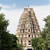 The awesome Virupaksha temple rearing up from the centre of Hampi town.