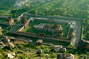 Looking down over Achyutaraya temple at the base of Matanga hill.
