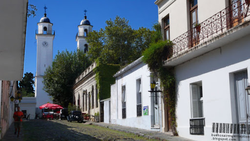 Cobblestone Road in Barrio Historico, the Old City Center of Colonia del Sacramento in Uruguay