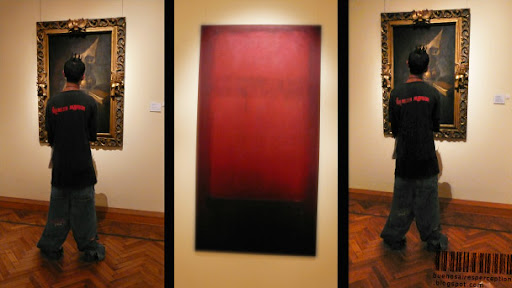 Kiddo in Front of a Painting in the Museo Naional de Bellas Artes in Buenos Aires, Argentina