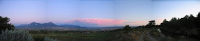panorama of the farm at dusk