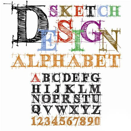 Sketch Design Vector Alphabet nicegfx.com