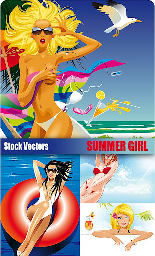 wallpaper summer girl. Stock Vectors – Summer Girls