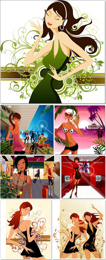 Vector stock – Girls with BackGround Vector nicegfx.com
