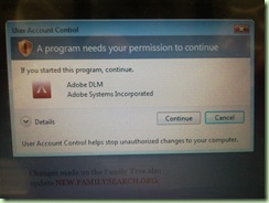 Windows Vista complains about Adobe DLM