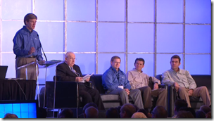 Panelists were (from the left) Verkler, Scott, Rencher, Miller, and Love