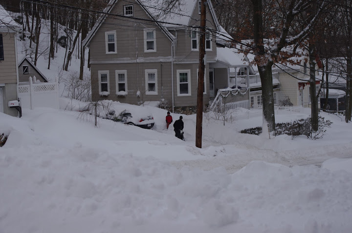 Snow shoveling is a neighborhood activity. We were all out today, and the kids played while we shoveled.