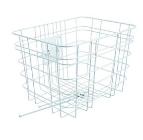 Electra White Steel Mesh Front Basket - $65 - One of our favourites cos it's big and strong and carries heaps of stuff