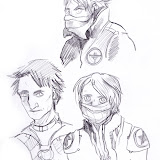 Concept Sketches for Mortal Engines Character Hester Shaw and Tom Natsworthy.