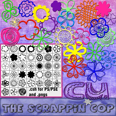 http://thescrappincop.blogspot.com/2009/05/cu-doodley-flower-shapes-and-pngs.html