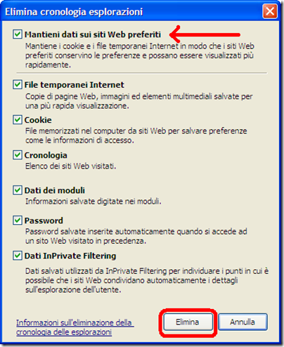 come svuotare cronologia cache internet explorer