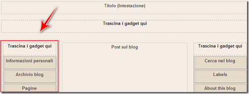 come mettere colonna sinistra template blogspot