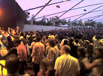 security getting their asses handed to them by a happy friendly and excited crowd trying to rush the stage...