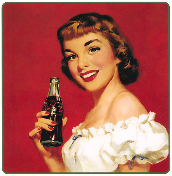 The lady and Coca-Cola