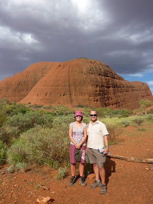 One of our first glimpses of Uluru