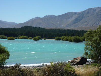 Lake Tekapo - with big waves due to the wind