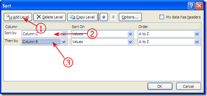 Sorting Microsoft Excel 6