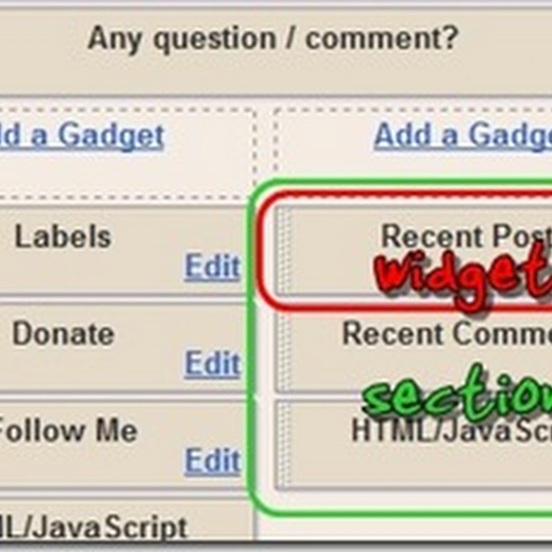 How to find Blogger widget and section Id