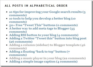 Simple "List Of Post/Article" Widget For Blogger Simple "List Of Post/Article" Widget For Blogger