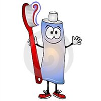 Toothpaste tube as happy cartoon character